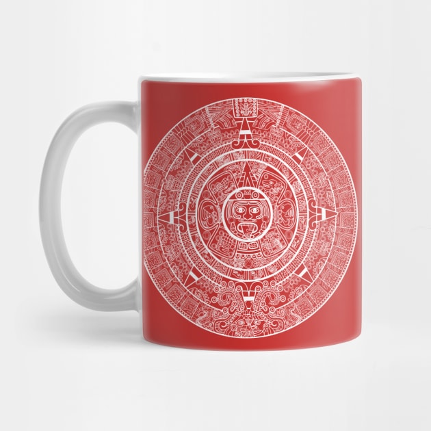 Aztec Calendar - white design by verde